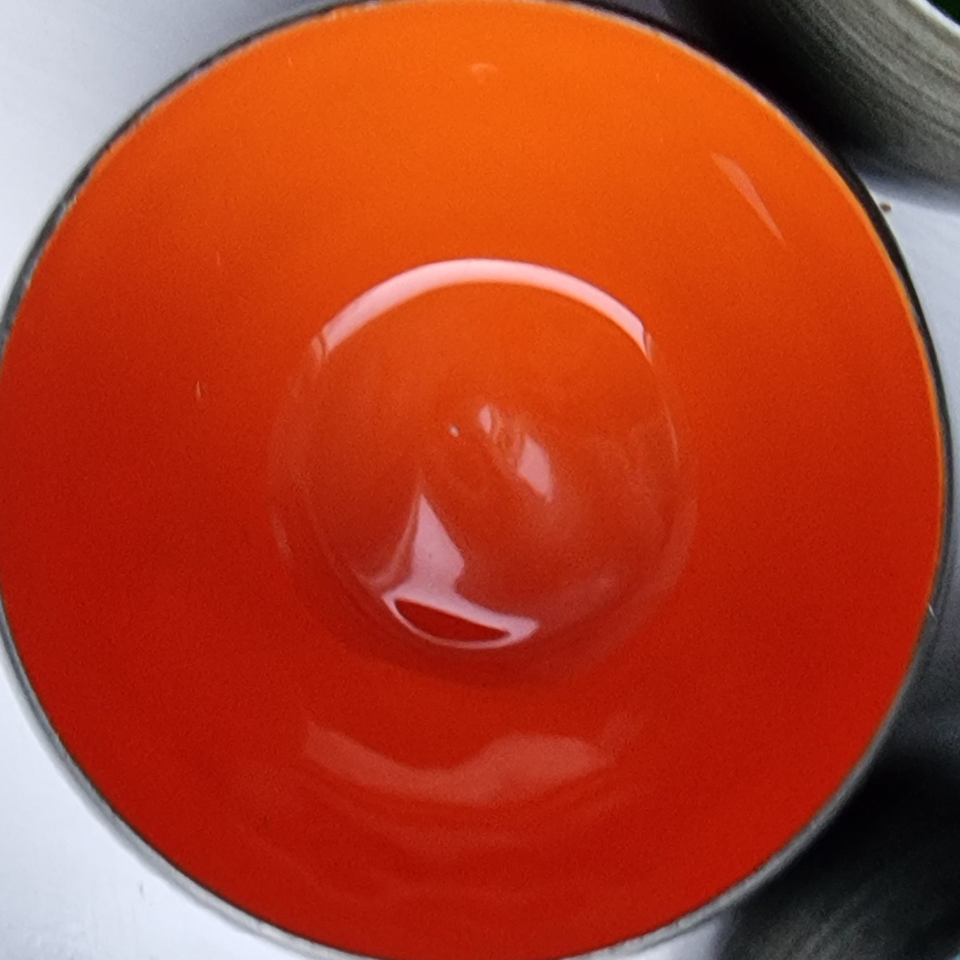 Set of 10 Small Metal Bowls | Recycled Iron, Enamel Interior, Antique Zinc Finish
