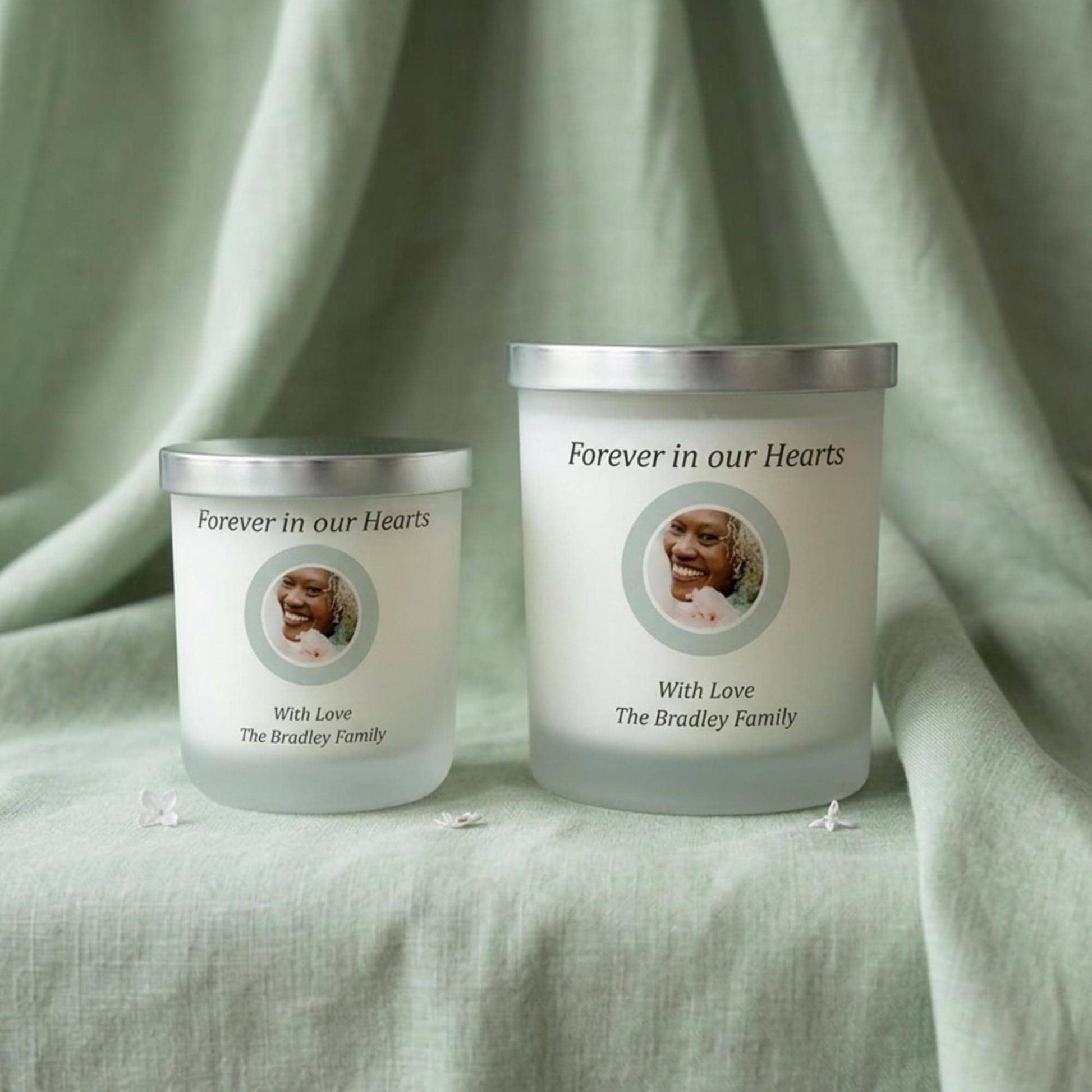 Remembrance Candle with Photo, Personalised Memorial Candle, Sympathy Gift, In Loving Memory Keepsake Lid, Sorry for Your Loss Gift
