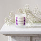 Personalised wedding candle and matches gift set with orchid design, name and date on frosted glass