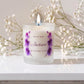 Personalised wedding candle and matches gift set with orchid design, name and date on frosted glass