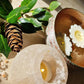 Beautiful hammered bowl with hand poured scented floating tealights - thepurehaven